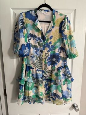 TCEC Floral Ruffle Tiered Mini Dress